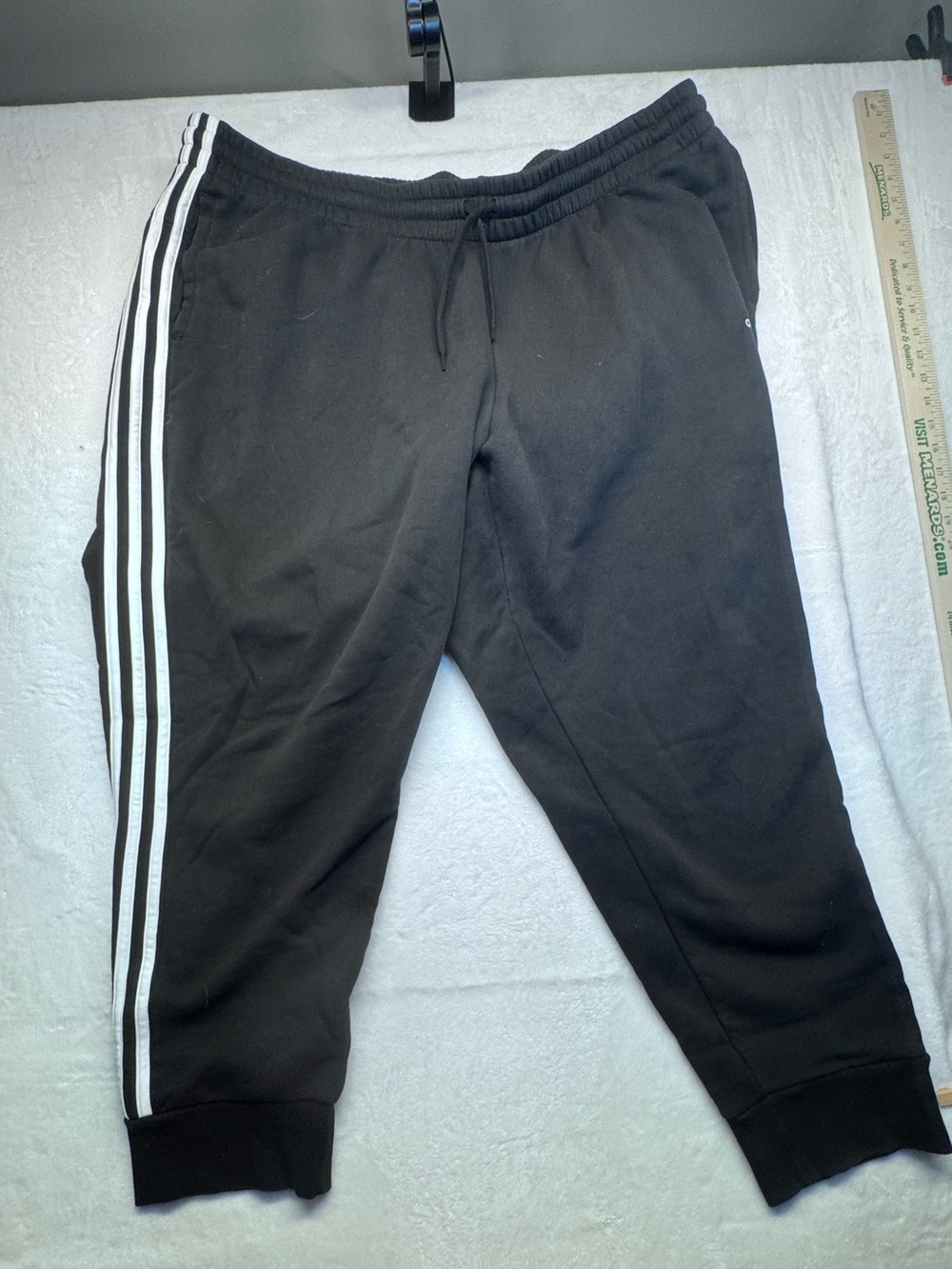 Adidas Black 3-Stripes Fleece Jogger Sweatpants Men’s 4XL - Picture 3 of 12